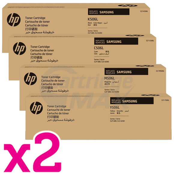 2 Set of 4-Pack Original Samsung CLP-680, CLX-6260 [CLT506L] Toner Combo [2BK,2C,2M,2Y]