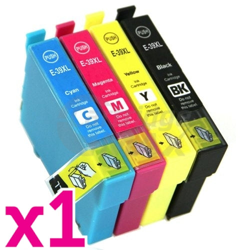 4 Pack Epson 39XL Generic High Yield Inkjet Cartridges C13T04L192 - C13T04L492 [1BK, 1C, 1M, 1Y]
