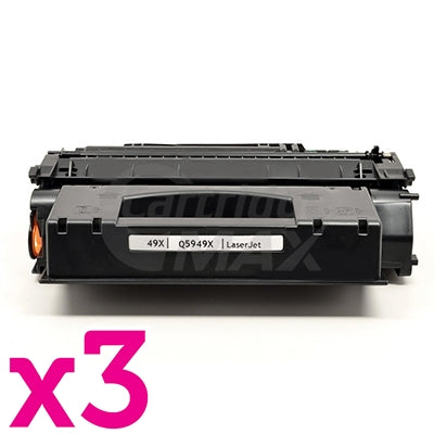 3 x HP Q5949X (49X) Generic Black Toner Cartridge - 6,000 Pages