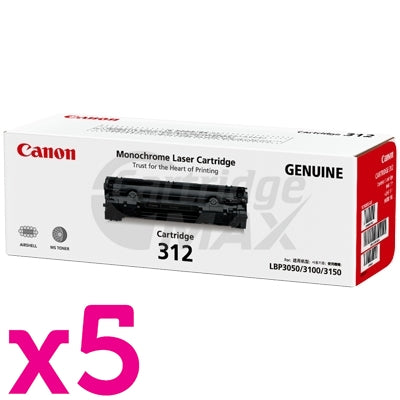 5 x Canon CART-312 Black Original Toner Cartridge 1,500 Pages