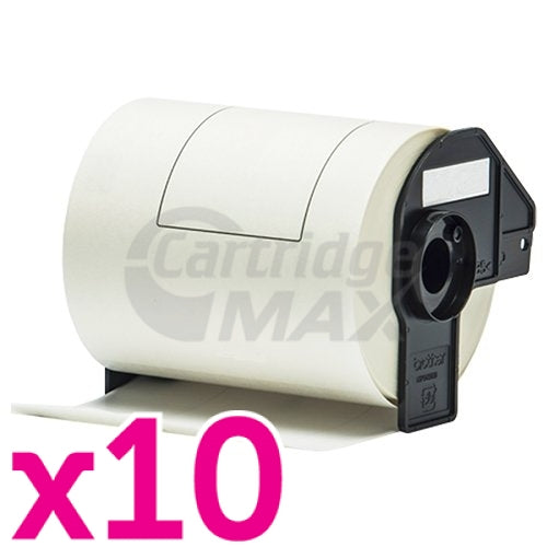 10 x Brother DK-11247 Generic Black Text on White 103mm x 164mm Die-Cut Paper Label Roll - 180 labels per roll