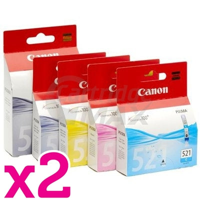 10-Pack Original Canon PGI-520 & CLI-521 Inkjet [2BK,2PBK,2C,2M,2Y]