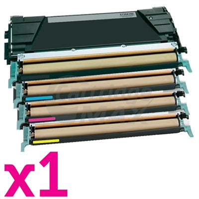 4 Pack Lexmark Generic C734 / C736 / X734 / X736 / X738 Toner Cartridges - Black 8,000 pages & CMY