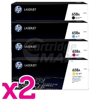 2 Sets of 4 Pack HP 658A W2000A-W2003A Original Toner Cartridges Combo [2BK,2C,2M,2Y]