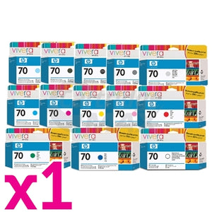 13 Packs HP 70 Original Inkjet Cartridge  C9390A + C9448A - C9455A [PBK,MBK,C,M,Y,GY,LC,LM,LG,R,G,B,GLOSS]