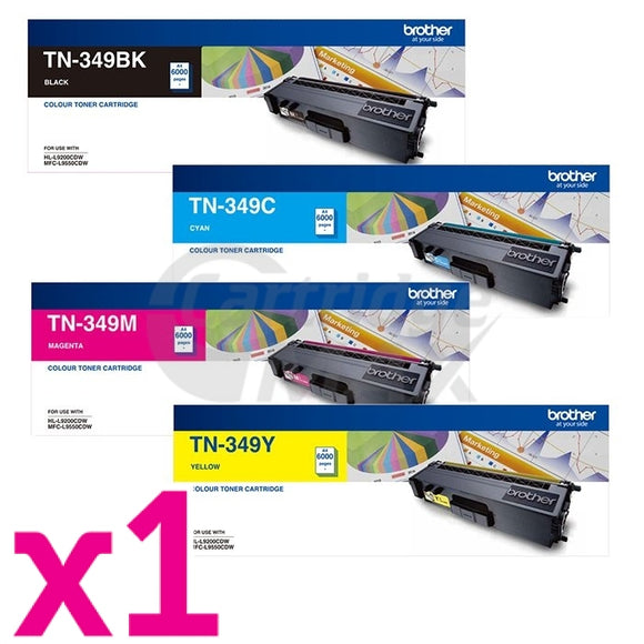 4-Pack Original Brother TN-349 Toner Combo [1BK,1C,1M,1Y]