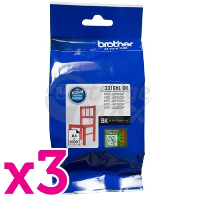 3 x Original Brother LC-3319XLBK High Yield Black Ink Cartridge