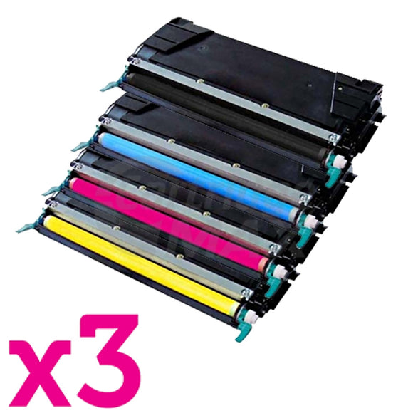 3 sets of 4 Pack Lexmark Generic C524 / C534DN Toner Cartridges High Capacity - BK 8,000 pages & CMY