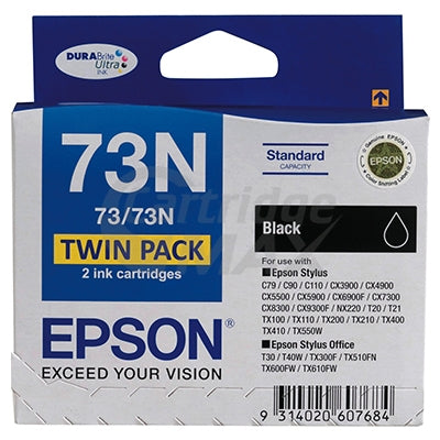 Epson Original 73N Black Twin Pack Ink Cartridge [C13T105194] [2BK]