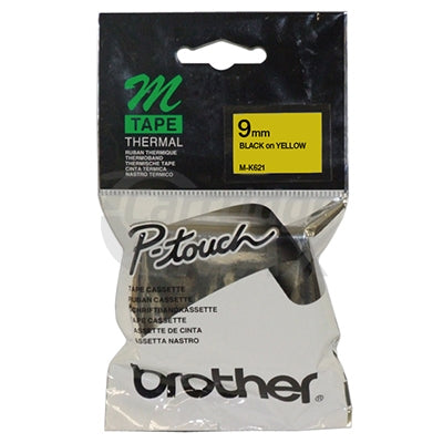 Brother M-K621 Original 9mm Black Text on Yellow Tape - 8 meters