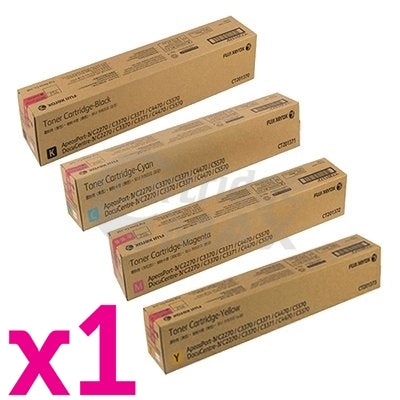 4 Pack Fuji Xerox DocuCentre-IV C2270, C3370, C3373, C4470, C5570 Original Toner Cartridges - 26,000 pages (CT201370-CT201373)