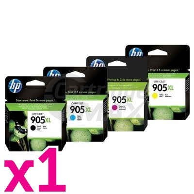 4 Pack HP 905XL Original High Yield Inkjet Combo T6M05AA - T6M17AA [1BK,1C,1M,1Y]