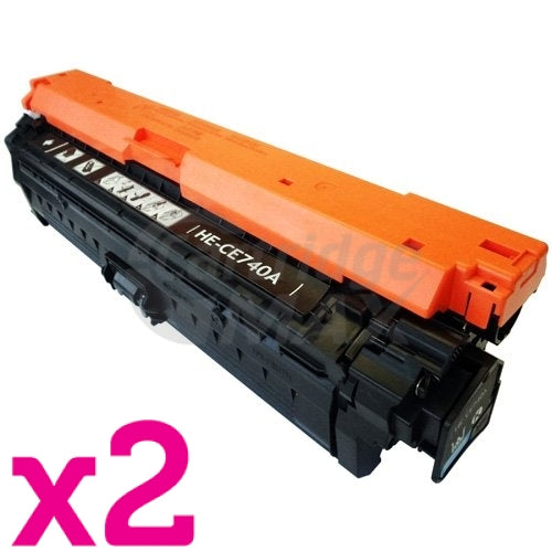 2 x HP CE740A (307A) Generic Black Toner Cartridge - 7,000 Pages