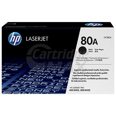 1 x HP CF280A (80A) Original Black Toner Cartridge - 2,700 Pages
