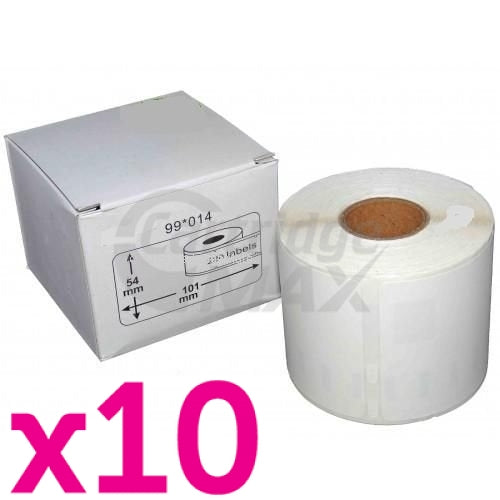 10 x Dymo SD99014 / S0722430 Generic White Label Roll 54mm x 101mm -220 labels per roll