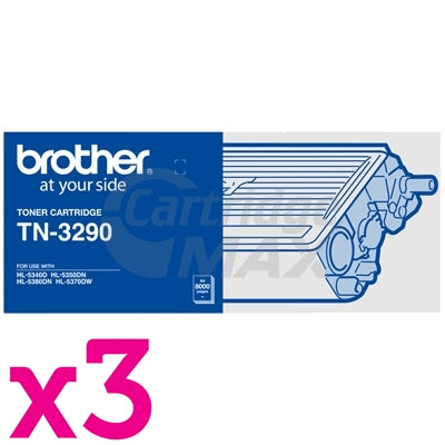 3 x Brother TN-3290 Black Original High Yield Toner Cartridge