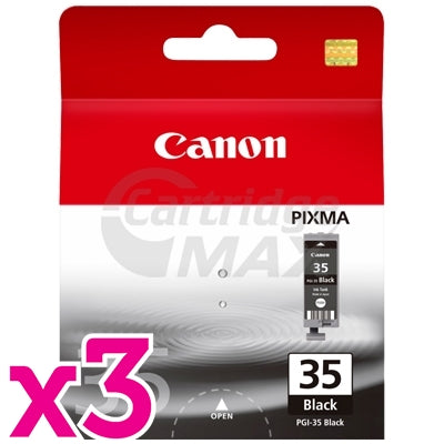 3 x Canon PGI-35BK Black Original InkJet Cartridge