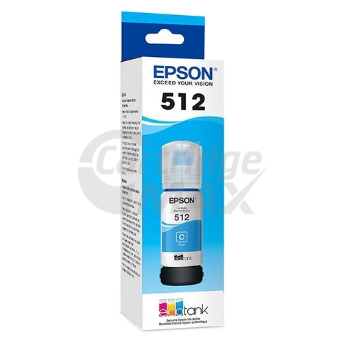 Original Epson T512 EcoTank Cyan Ink Bottle