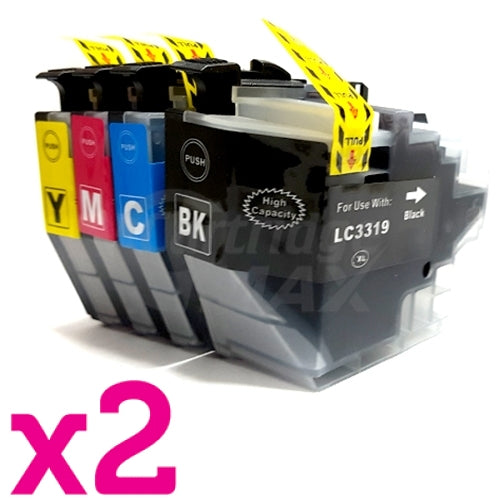 8 Pack Brother LC-3319XL Generic Ink Cartridges Combo (High Yield of Brother LC-3317) [2BK, 2C, 2M, 2Y]