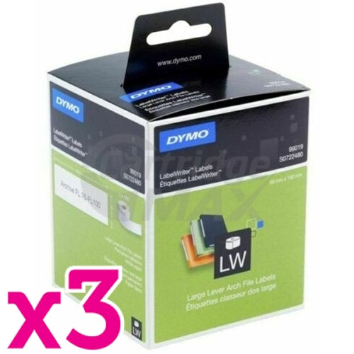3 x Dymo SD99019 / S0722480 Original White Label Roll 59mm x 190mm  - 110 labels per roll