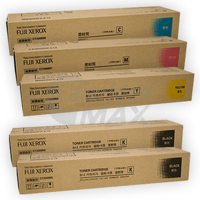 5 Pack Fuji Xerox DocuPrint CM415AP Original Toner Combo (CT202352-CT202355)