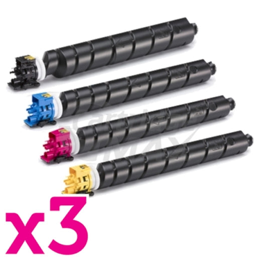 3 sets of 4 Pack Compatible for TK-8519 Toner Cartridge suitable for Kyocera TASKalfa 5052CI 5053CI 6052CI 6053CI [3BK,3C,3M,3Y]