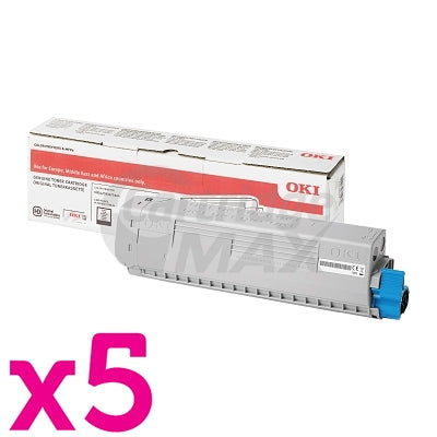 5 x OKI C834 Original Black Toner Cartridge