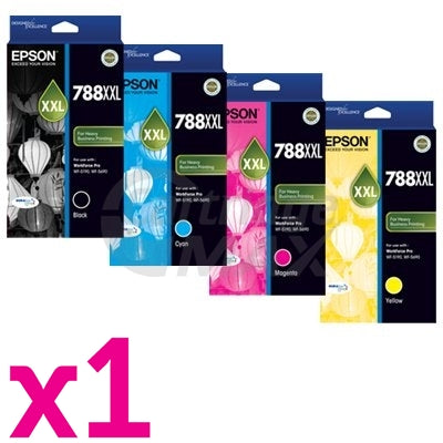 4 Pack Epson 788XXL Original Ink Combo [C13T788192-C13T788492] [1BK,1C,1M,1Y]
