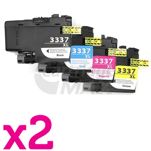 8 Pack Brother LC-3337 Generic High Yield Ink Cartridge Combo [2BK, 2C, 2M, 2Y]
