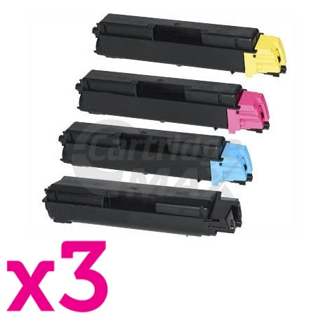 3 sets of 4 Pack Compatible TK-5154 Toner Combo For Kyocera M-6535CDN, P-6035CDN [3BK+3C+3M+3Y]