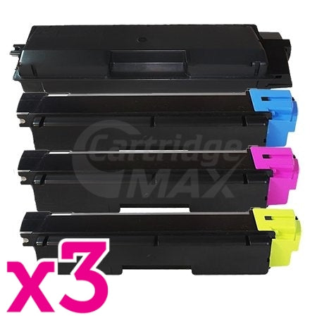 3 sets of 4 Pack Compatible for TK-584 Toner Cartridges suitable for Kyocera FS-C5150DN [3BK,3C,3M,3Y]
