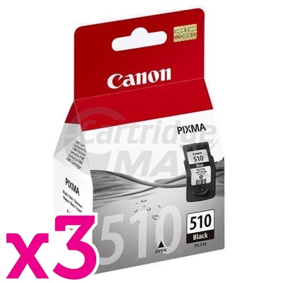 3 x Canon PG-510 Black Original InkJet Cartridge