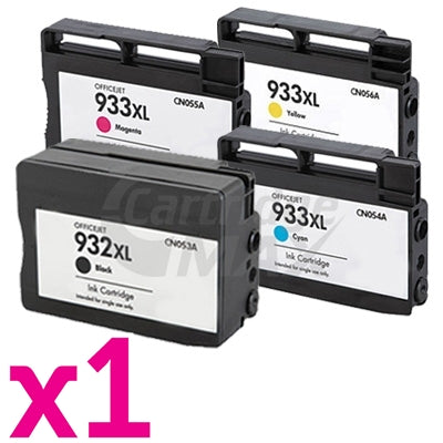 4 Pack HP 932XL + 933XL Generic High Yield Inkjet Cartridges CN053AA - CN056AA [1BK,1C,1M,1Y]