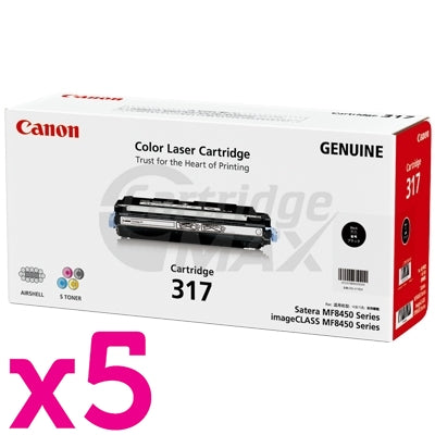 5 x Original Canon MF8450C (CART-317BK) Black Toner Cartridge