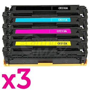3 Sets of 4 Pack HP CF210X-CF213A (131X / 131A) Generic Toner Cartridges [3BK,3C,3M,3Y]