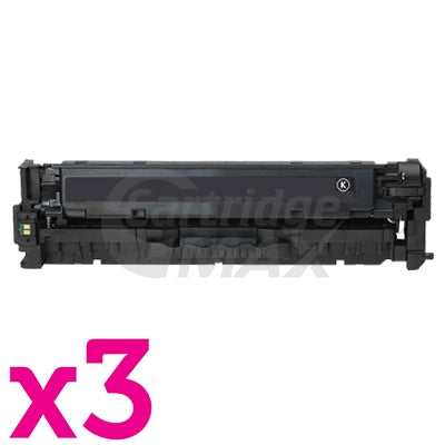 3 x HP CC530A (304A) Generic Black Toner Cartridge - 3,500 Pages