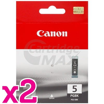 2 x Original Canon PGI-5BK Black Inkjet Cartridge