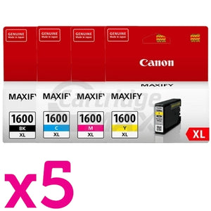 20 Pack Canon PGI-1600XL Original High Yield Ink Cartridge [5BK,5C,5M,5Y]