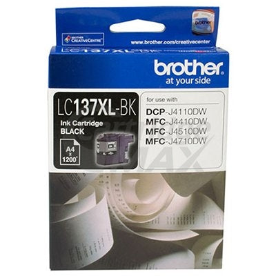 Original Brother LC-137XLBK High Yield Black Ink Cartridge - 1,200 Pages