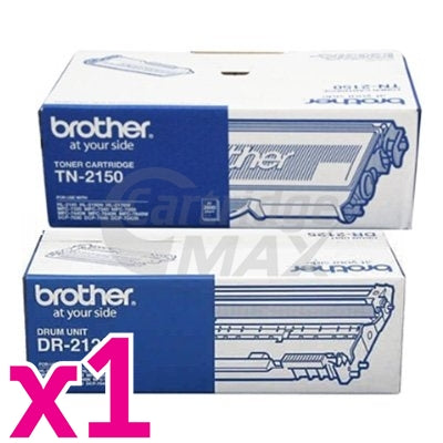1 x Brother Original TN-2150 Toner Cartridge + 1 x Brother Original DR-2125 Drum Unit Combo