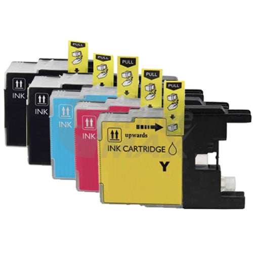 5 Pack Brother LC73/LC77XL Generic High Yield Ink Cartridge [2BK,1C,1M,1Y]