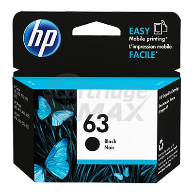 HP 63 Original Black Inkjet Cartridge  F6U62AA - 190 Pages