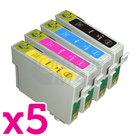 20 Pack Epson 200XL (C13T201192-C13T201492) Generic High Yield Inkjet Cartridges [5BK,5C,5M,5Y]