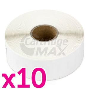 10 x Dymo 1933081 Generic Durable Industrial White Label Roll 25mm x 89mm - 350 labels per roll