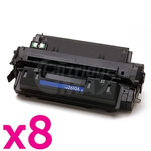 8 x HP Q2610A (10A) Generic Black Toner Cartridge - 6,000 Pages
