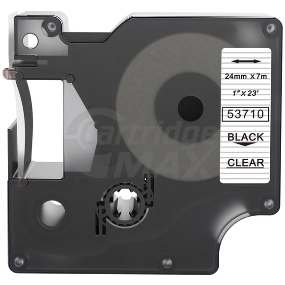 Dymo SD53710 / S0720920 Generic 24mm Black Text on Clear Label Cassette - 7 meters