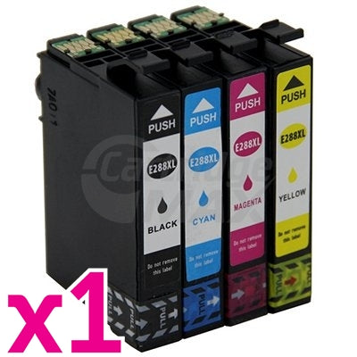 4 Pack Epson 288XL Generic High Yield Inkjet Cartridges Combo [1BK,1C,1M,1Y]