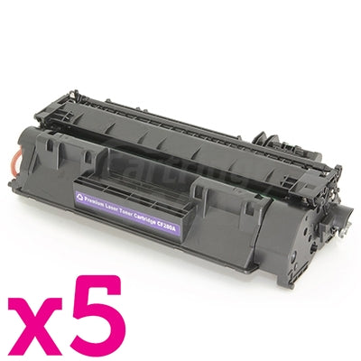 5 x HP CF280A (80A) Generic Black Toner Cartridge - 2,700 Pages