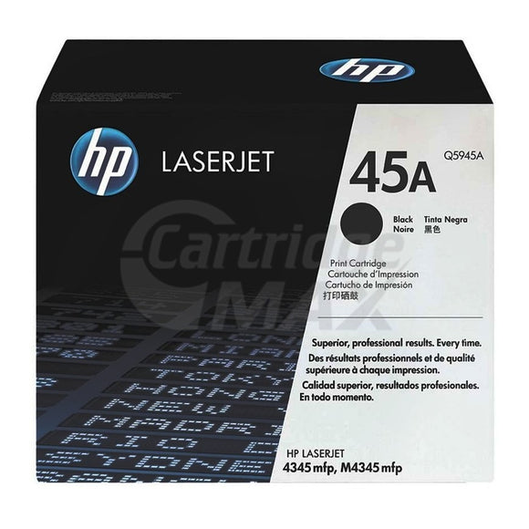 1 x HP Q5945A (45A) Original Black Toner Cartridge - 18,000 Pages