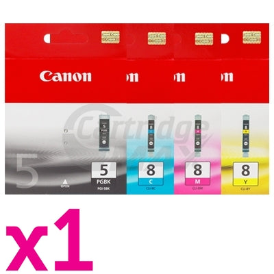 4-Pack Canon PGI-5BK, CLI-8C/M/Y Original Inkjet [1BK,1C,1M,1Y]